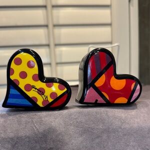 Romero Britto Colorful  Heart-Shaped Salt & Pepper Set